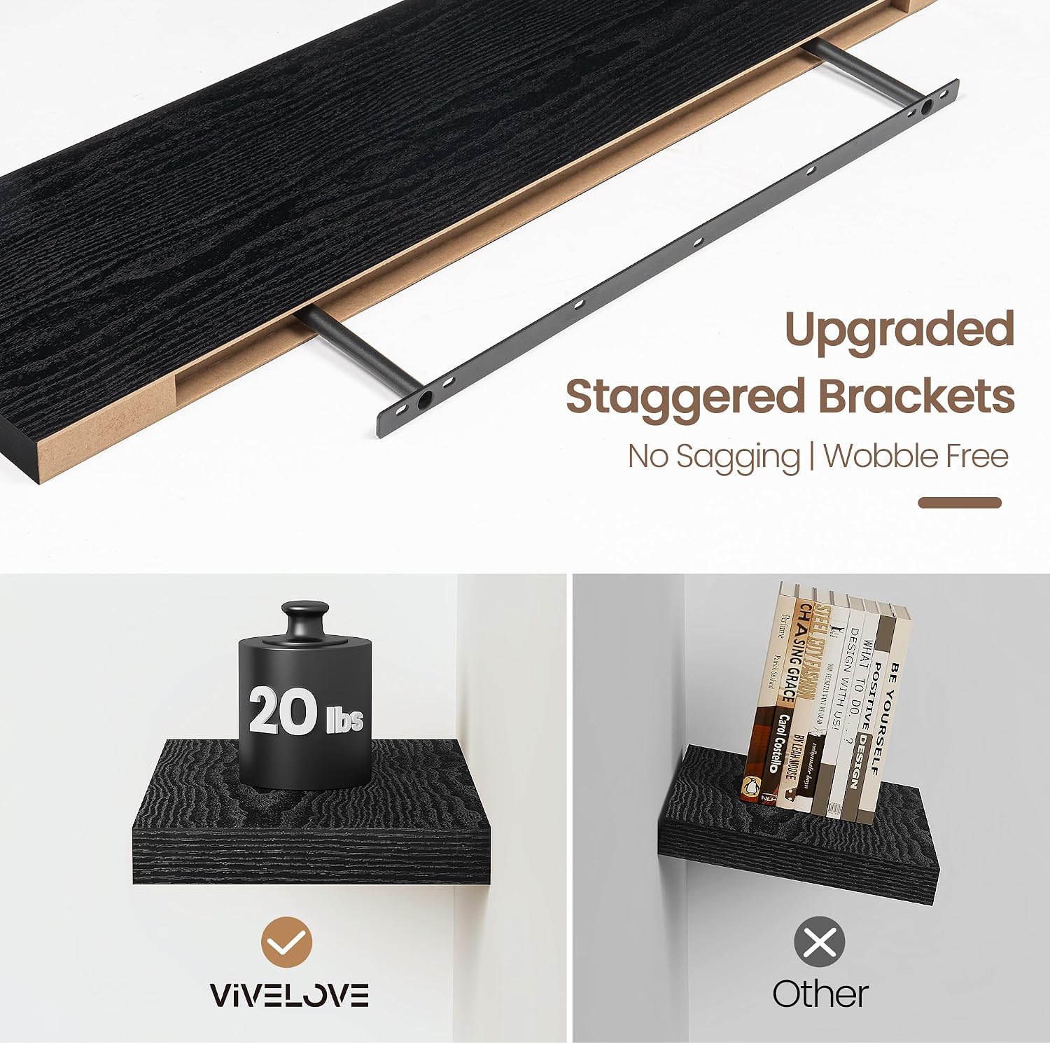 Thumbnail 3 de Vivelove Floating Shelves 16-inch