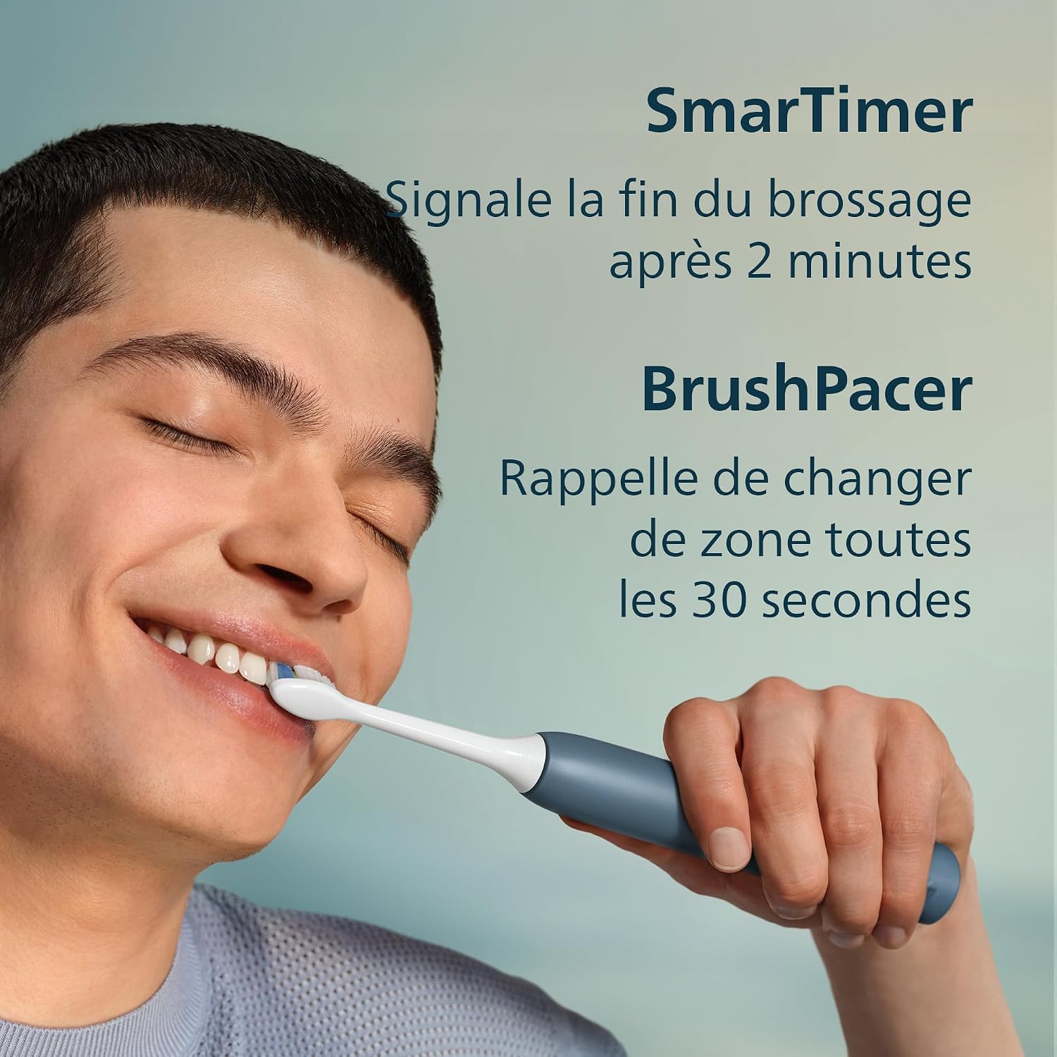 Thumbnail 6 de Philips Sonicare série 4100 HX4046/48 – Brosse à dents électrique sonique bleue marine