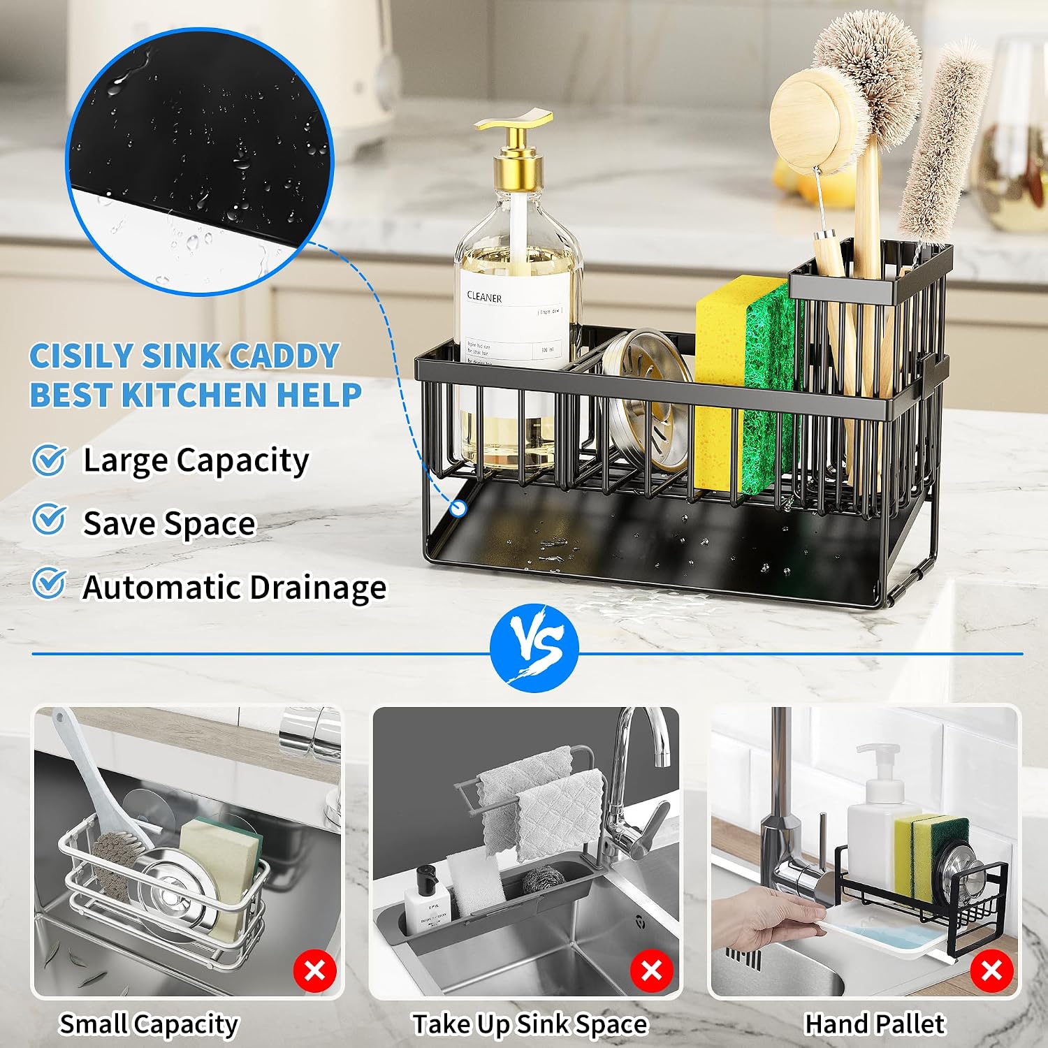 Thumbnail 4 de Cisily Sink Caddy with Brush Holder