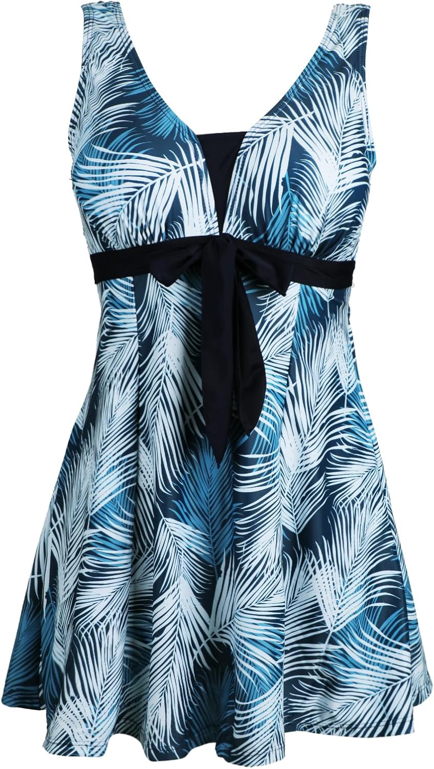 Thumbnail 6 de Ecupper Womens Plus Size One-Piece Swimsuit with Skirt & Tummy Control Shorts