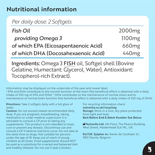 Thumbnail 9 de Nutravita Omega 3 Capsules High Strength 2000mg – 240 Softgels