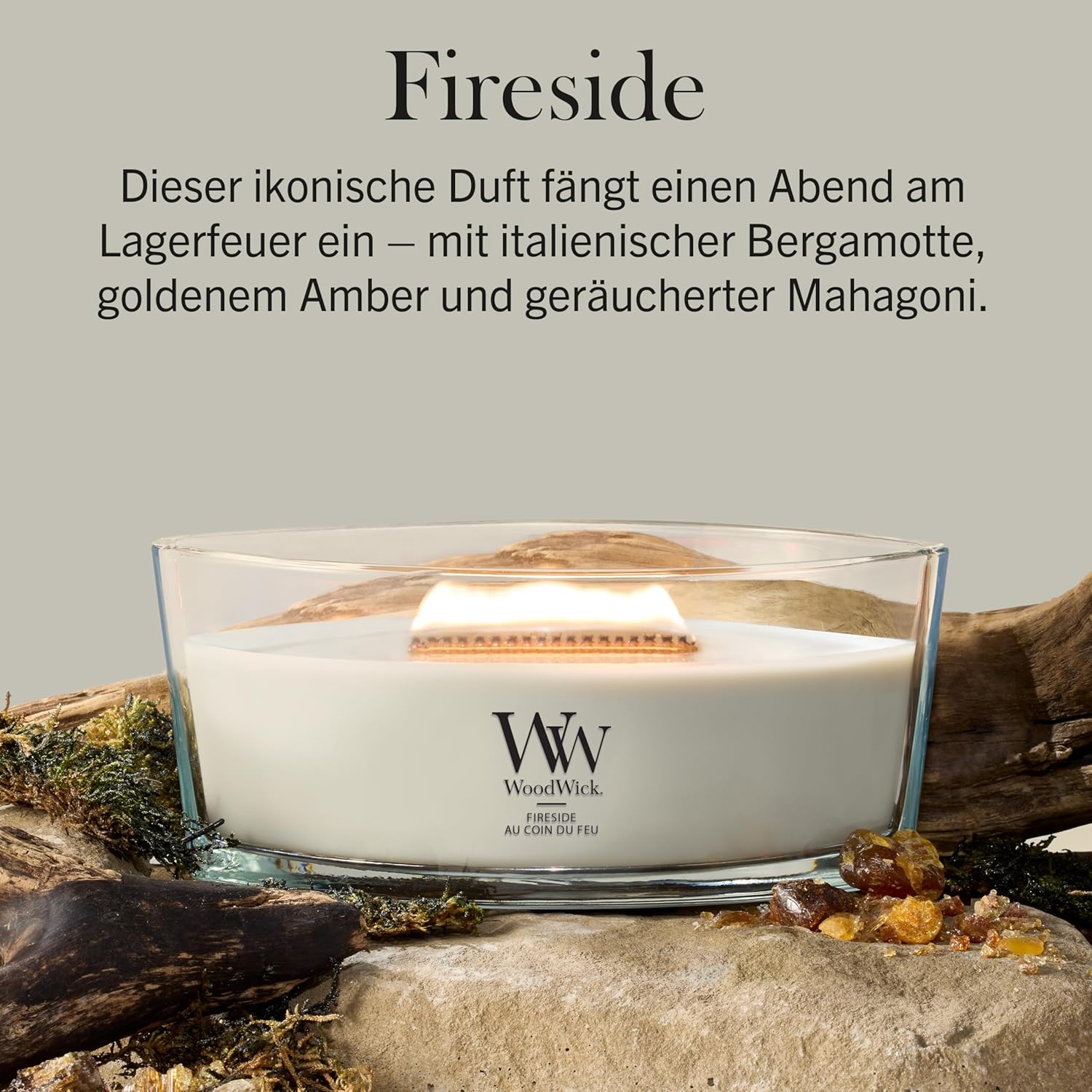 Thumbnail 1 de WoodWick Ellipsen Duftkerze Fireside 50h