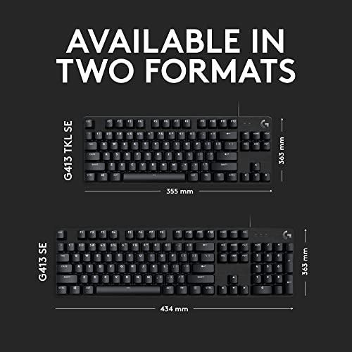 Detalle de Logitech G413 SE Full-Size Mechanical Gaming Keyboard – Black