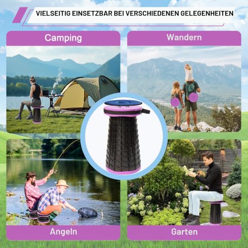 Thumbnail 7 de ALEVMOOM Verbesserter Dickerer Zusammenklappbarer Hocker – Teleskophocker mit Kissen, 50 cm Höhe, 450 kg Tragfähigkeit