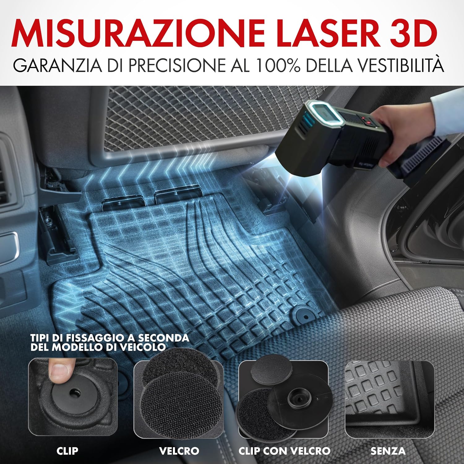 Thumbnail 2 de WALSER tappetini premium su misura per VW Golf VII/Seat Leon e T-Roc: protezione totale, stile e praticità