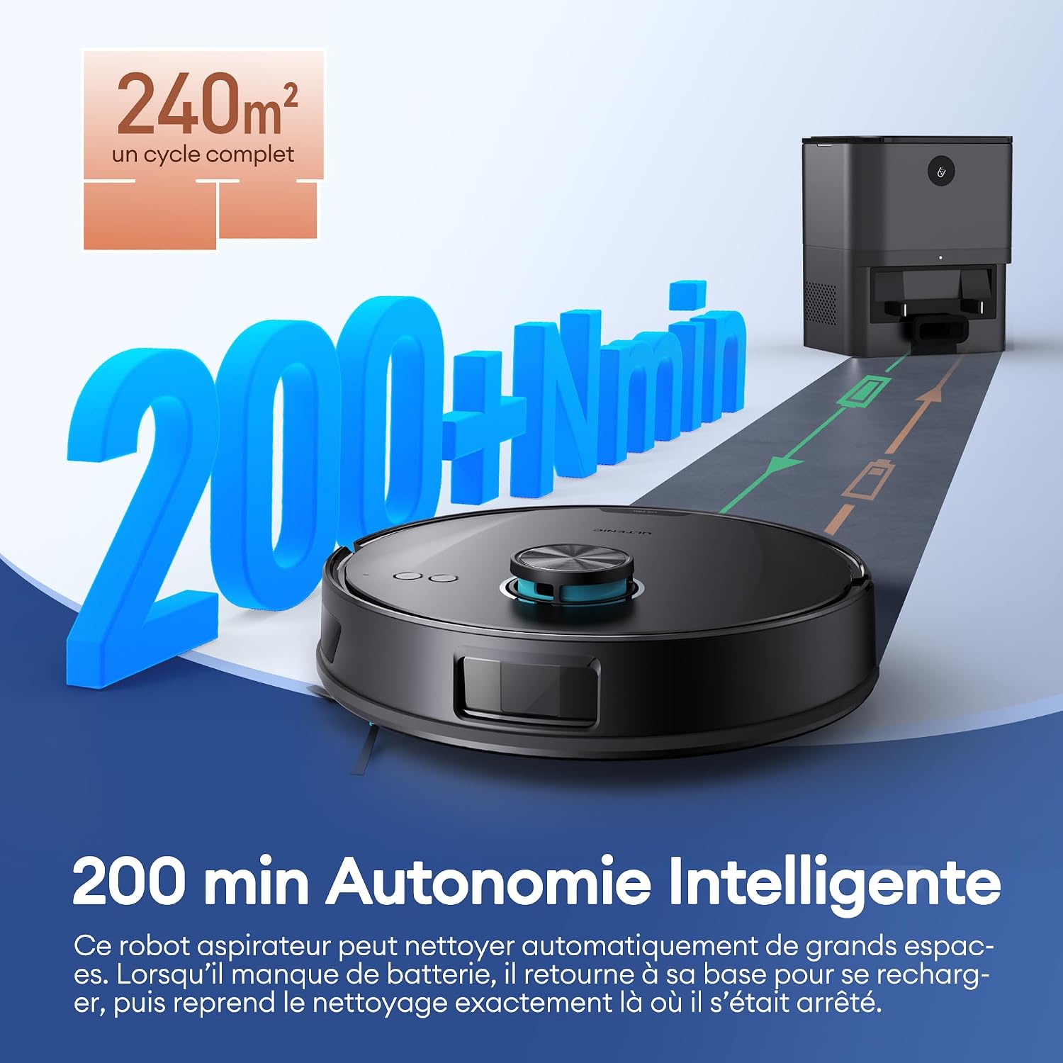 Detalle 2 de Ultenic T20 Pro+ Aspirateur Robot 10 000 Pa