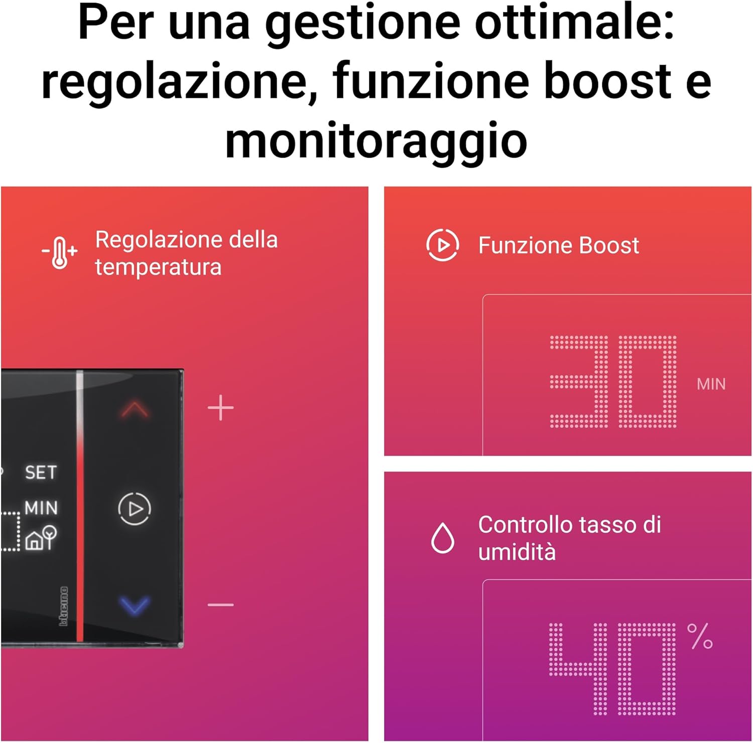 Thumbnail 2 de BTICINO SXG8002 Smarther2: Termostato WiFi da Incasso perCasa Intelligente