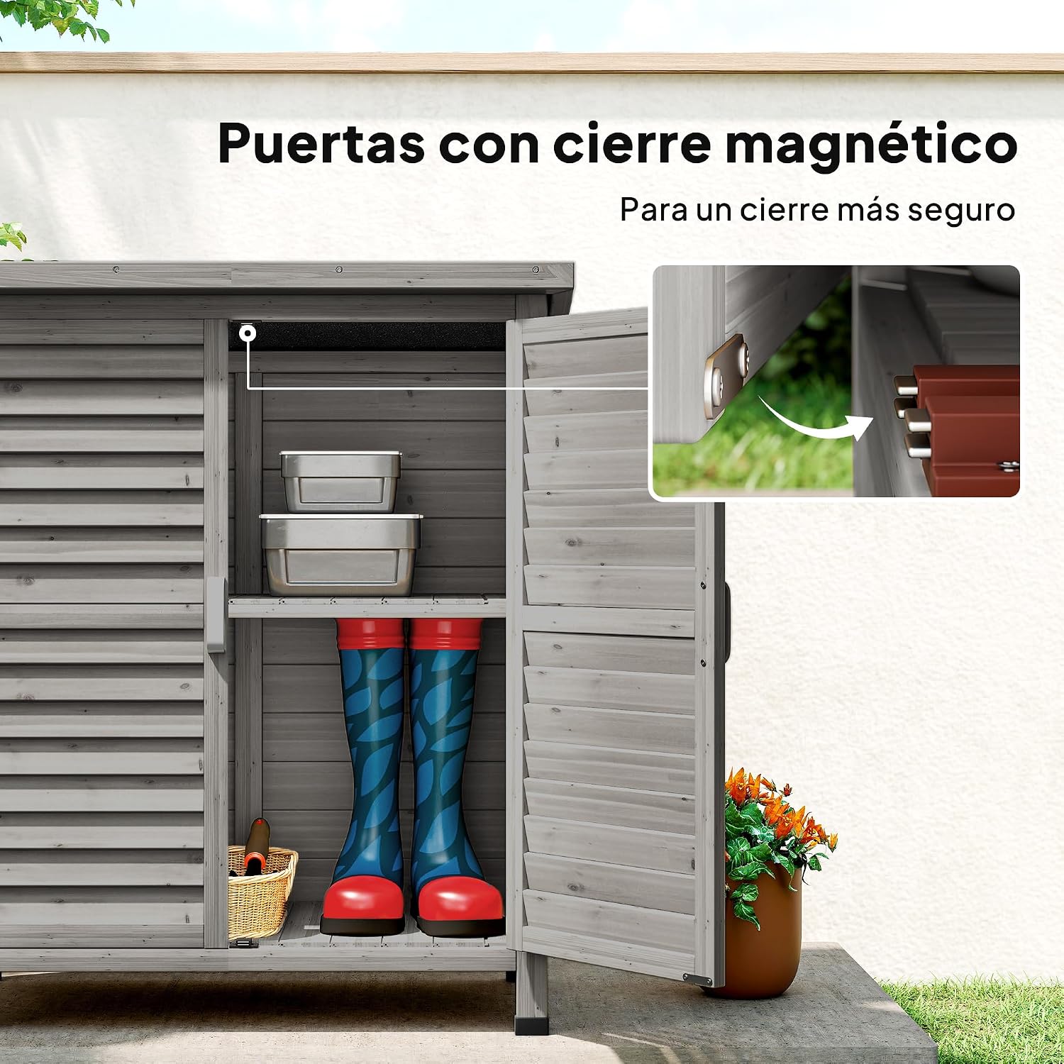 Thumbnail 4 de Outsunny Cobertizo de madera 87x46,5x96,5 cm