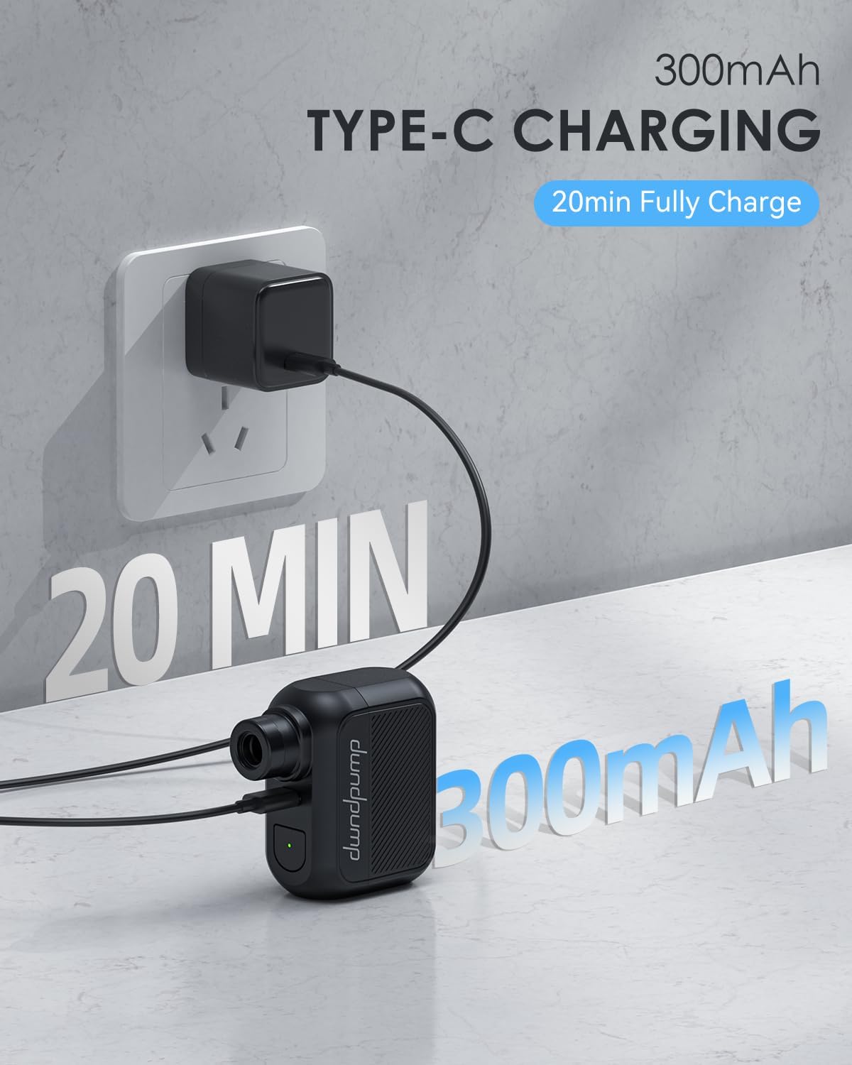 Thumbnail 6 de dwndpump Pompe à vélo électrique 100 PSI (sans manomètre) mini gonfleur rechargeable Type-C – pour pneus vélo