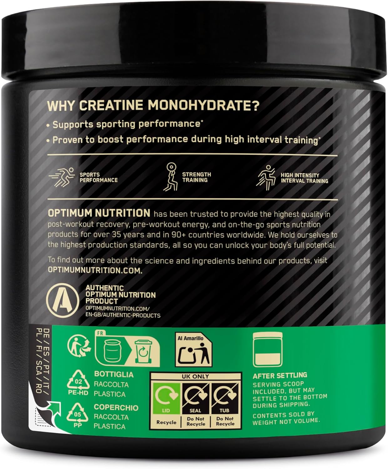 Thumbnail 1 de Optimum Nutrition Mikronisiertes Kreatin Pulver Orange, 247,5 g – 55 Portionen