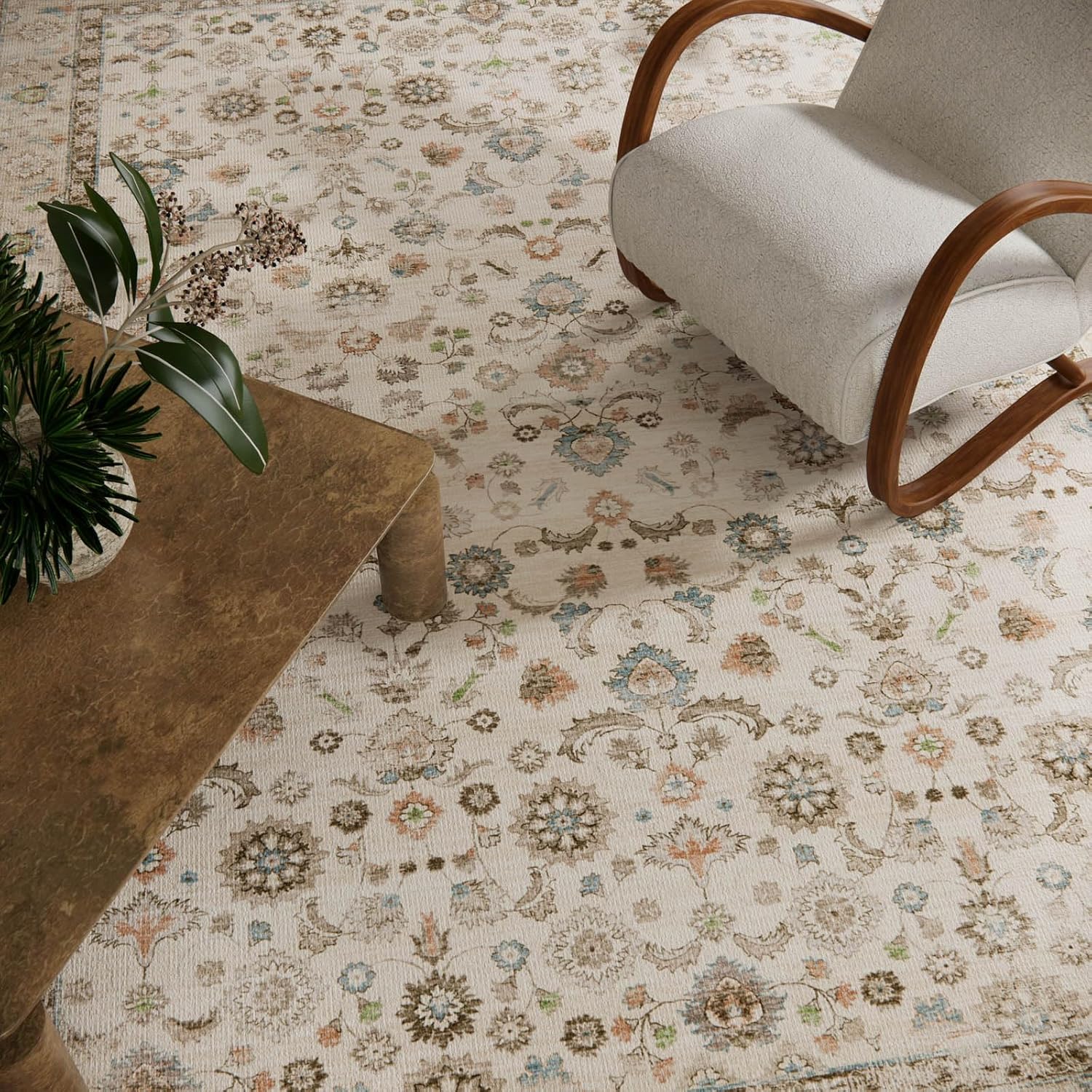Thumbnail 3 de 8x10 Washable Area Rug — Boho Vintage Living Room