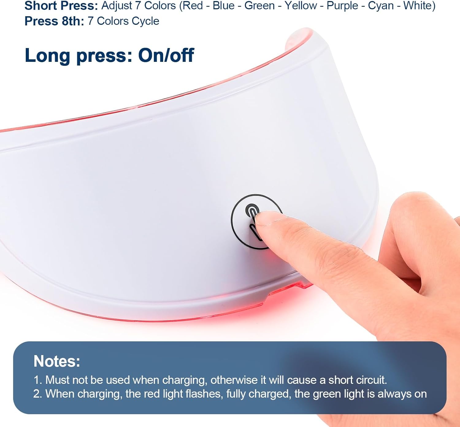 Detalle 2 de Cordless Beauty Neck Mask with 7-Color LED (LED Neck Mask) for Firming and Wrinkles