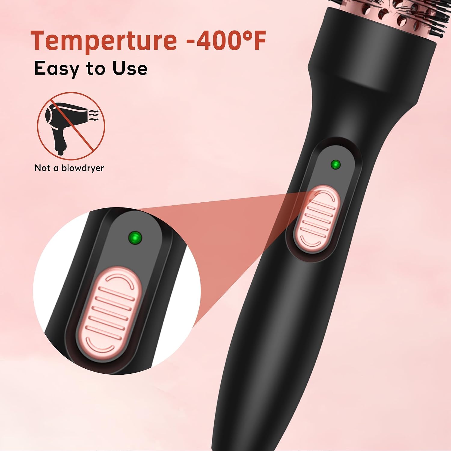 Detalle de UKLISS Thermal Brush 32mm Heated Round Brush – 3-in-1 100–240V for Volume, Smoother Hair & Loose Curls