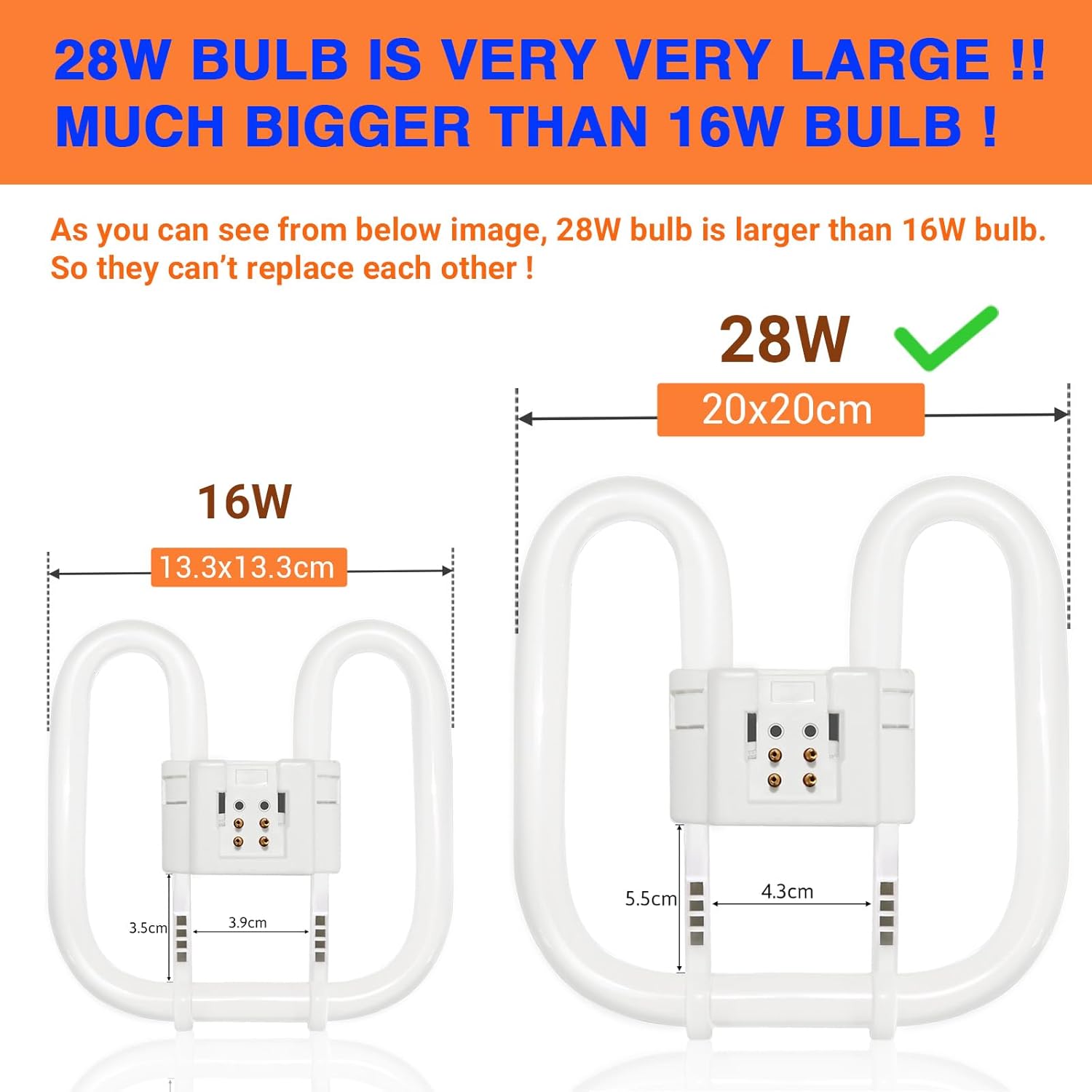 Detalle de GR10q 4 Pin 28W CFL Bulb (3500K) – 2000lm, Very Large Size, AC 220V