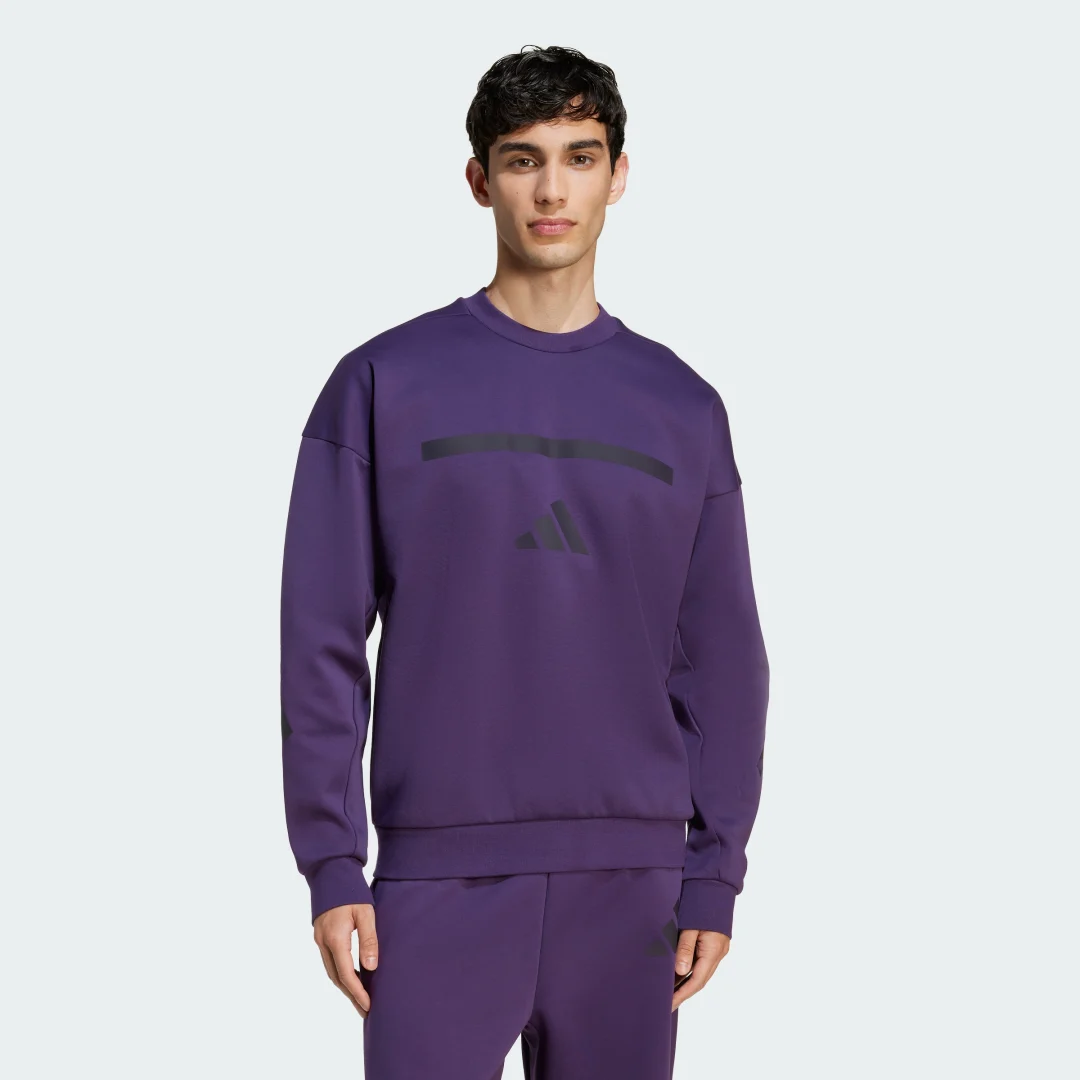 Detalle de Sudadera New adidas Z.N.E. (violeta) – comodidad y estilo urbano