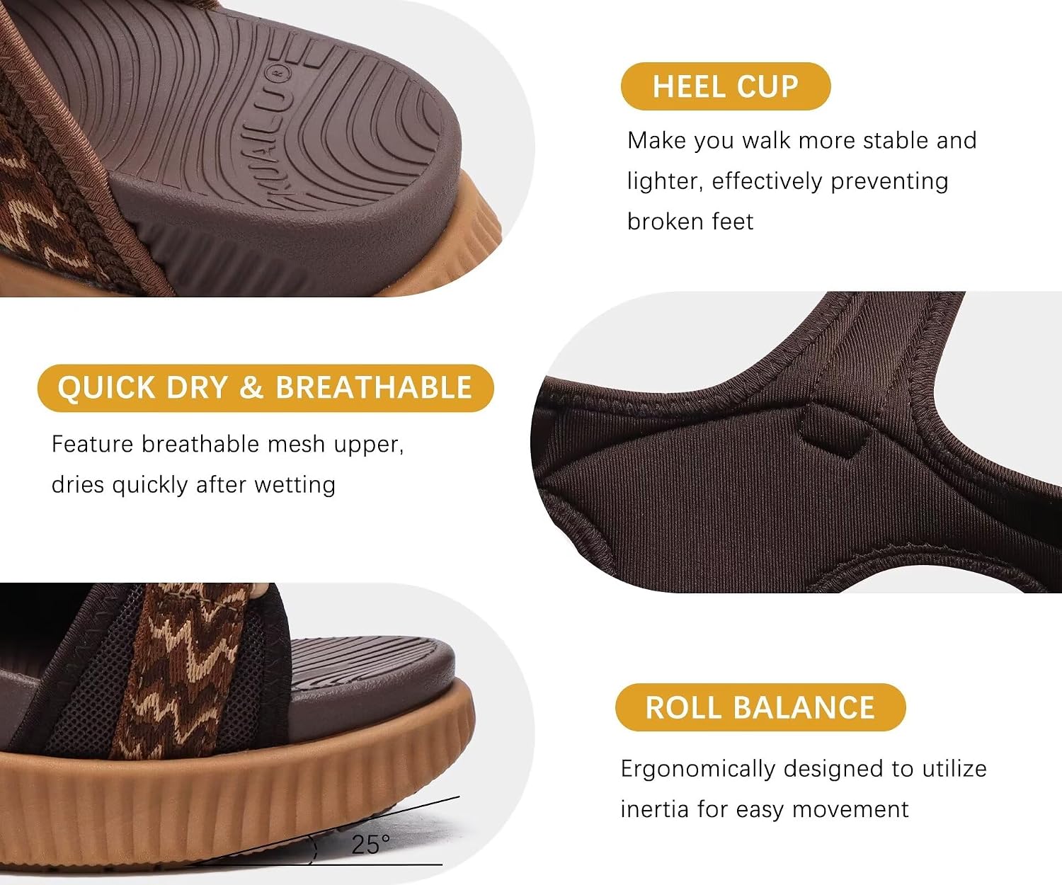 Detalle 2 de KuaiLu Women's Walking Sandals with Adjustable Straps