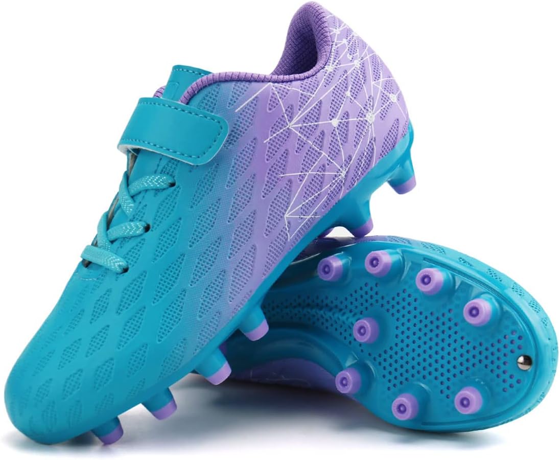 Detalle de Brooman Kids Outdoor Soccer Cleats with Adjustable Hook-and-Loop Closure