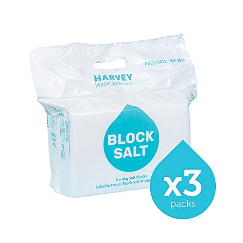 Detalle de Harvey Block Salt for Water Softeners – Original Pure Grade A Salt, 3 Bags (6 Blocks)
