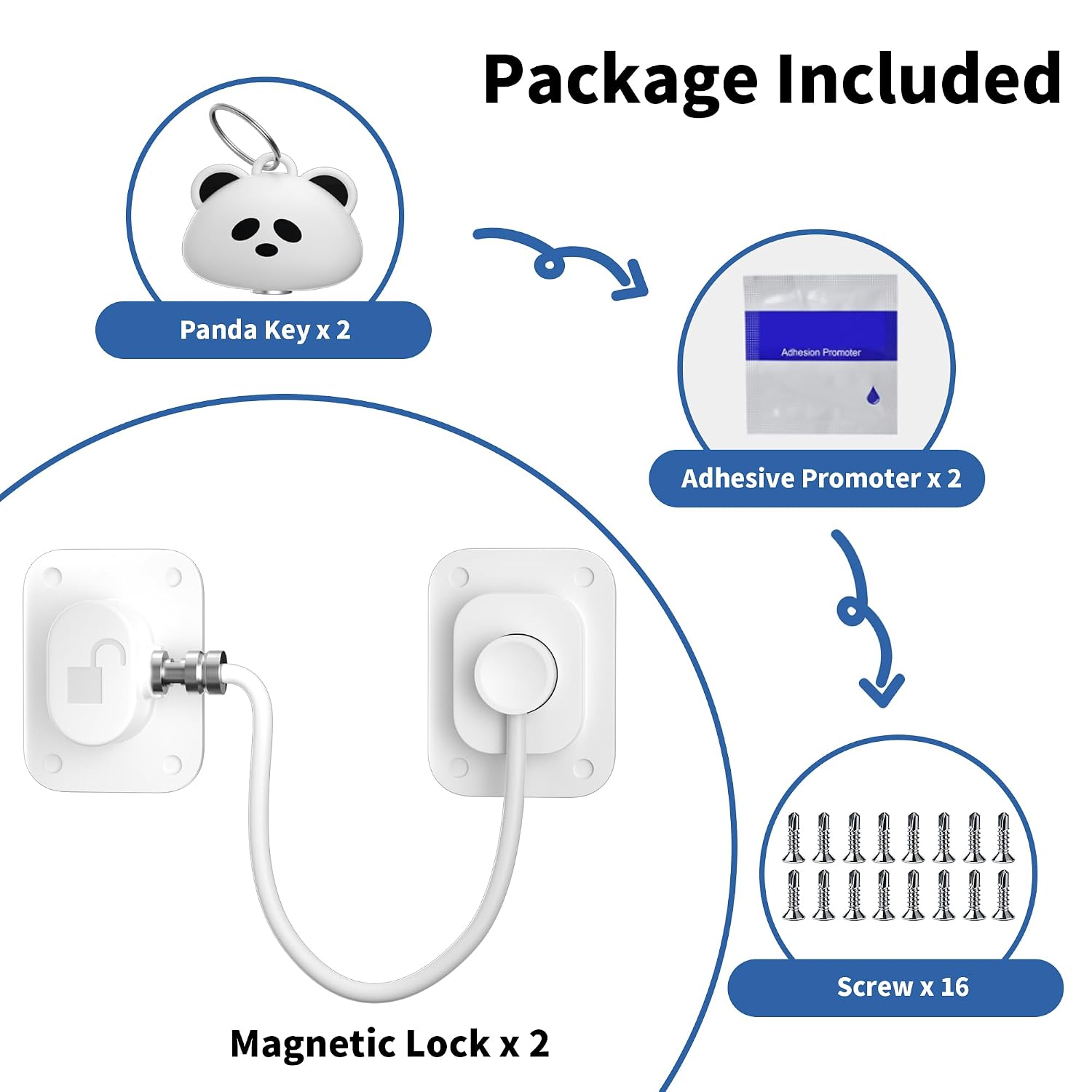 Detalle de RORMGO Magnetic Cabinet Lock, 2-Pack