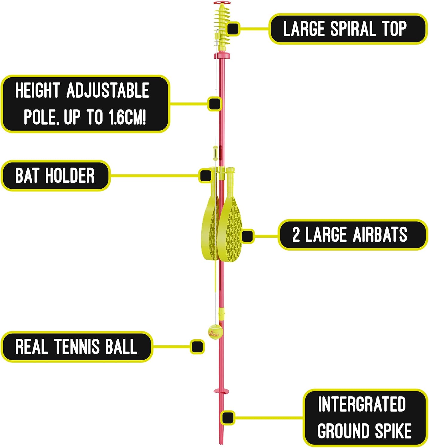 Thumbnail 2 de Swingball Classic Original | Red and Yellow – Outdoor Family Game