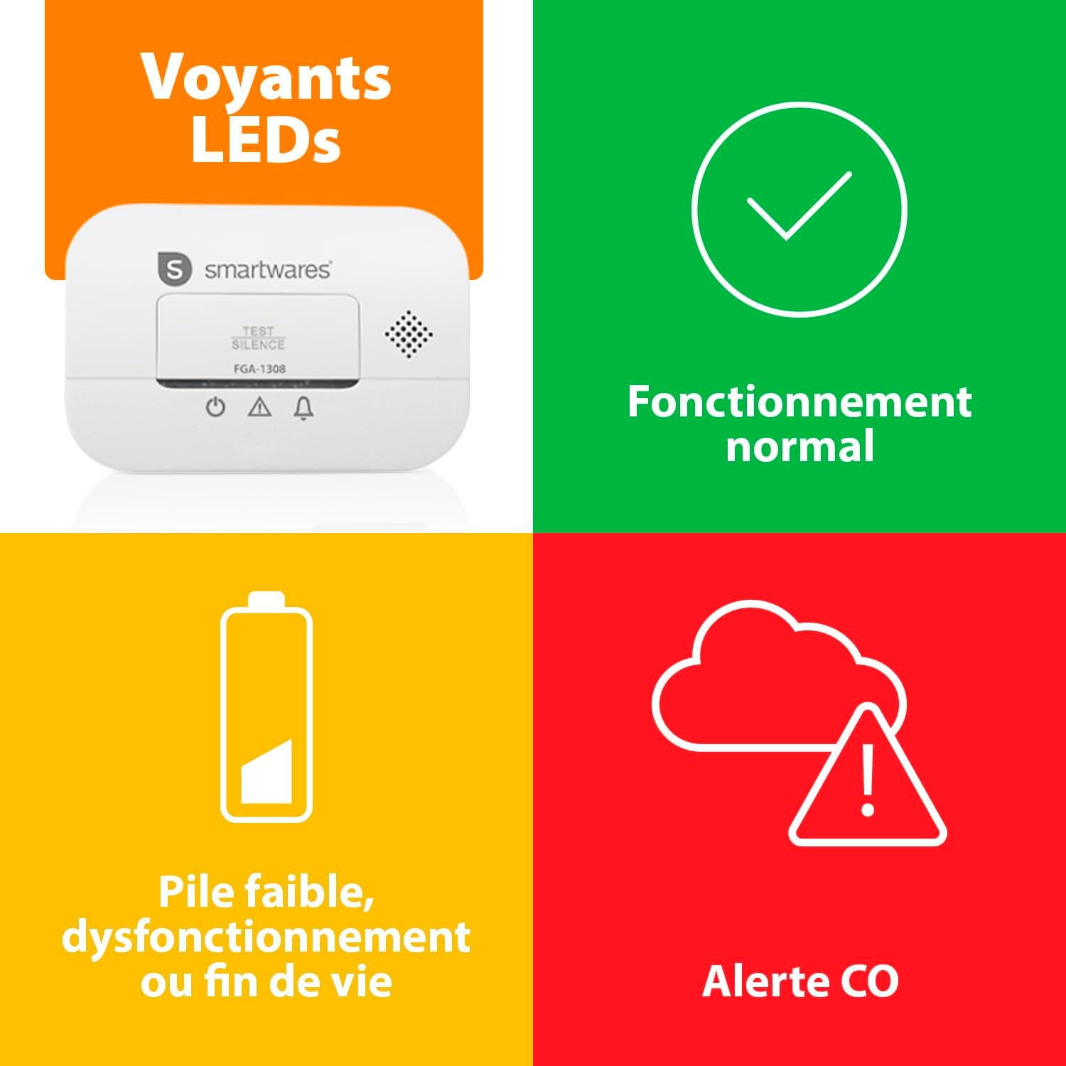 Thumbnail 3 de Smartwares FGA-13081FR détecteur CO 10 ans