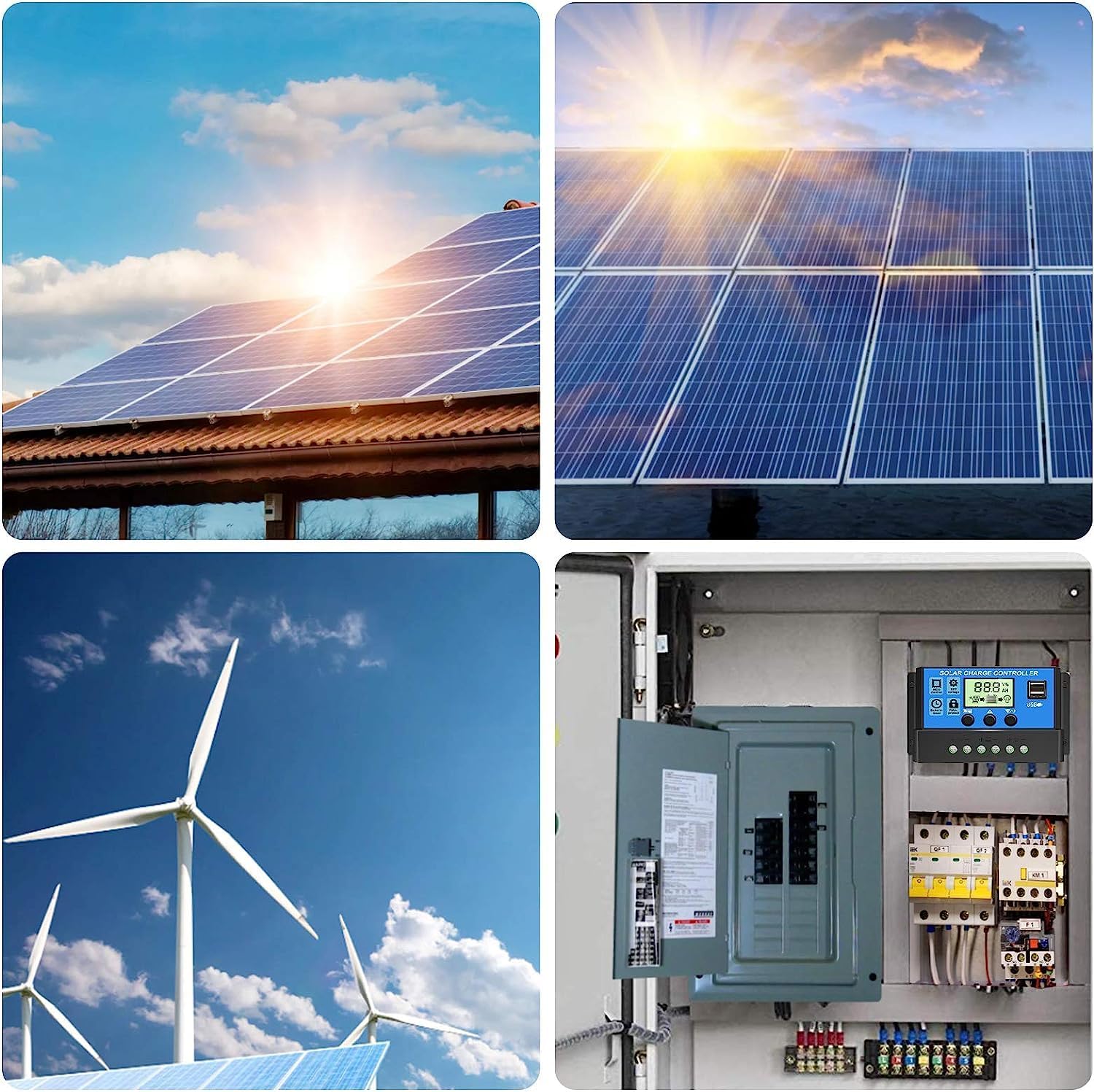 Thumbnail 6 de [Upgraded] 30A Solar Charge Controller for 12V/24V Systems with Adjustable LCD and Dual USB (PWM)