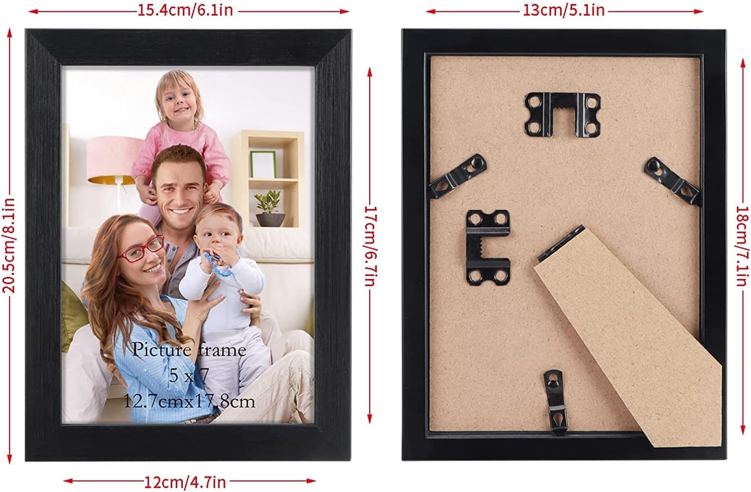 Thumbnail 1 de Giftgarden B6012R-C 5x7 Picture Frames, 12-Pack, Black Composite Wood