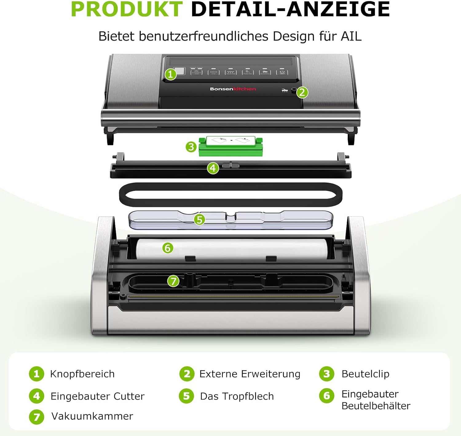 Thumbnail 5 de Bonsenkitchen Vakuumiergerät 15 L/min für Sous-Vide