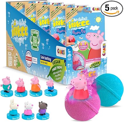 Detalle de INKEE SURPRISE - Set de 5 bolas de baño Peppa Pig con sorpresa