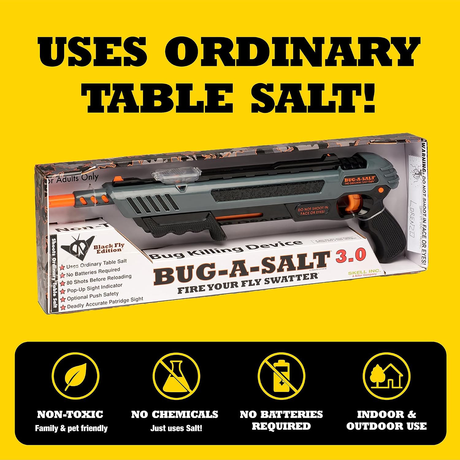Detalle de Bug-A-Salt 3.0 Black Fly Edition zoutschieter voor vliegen met vizier