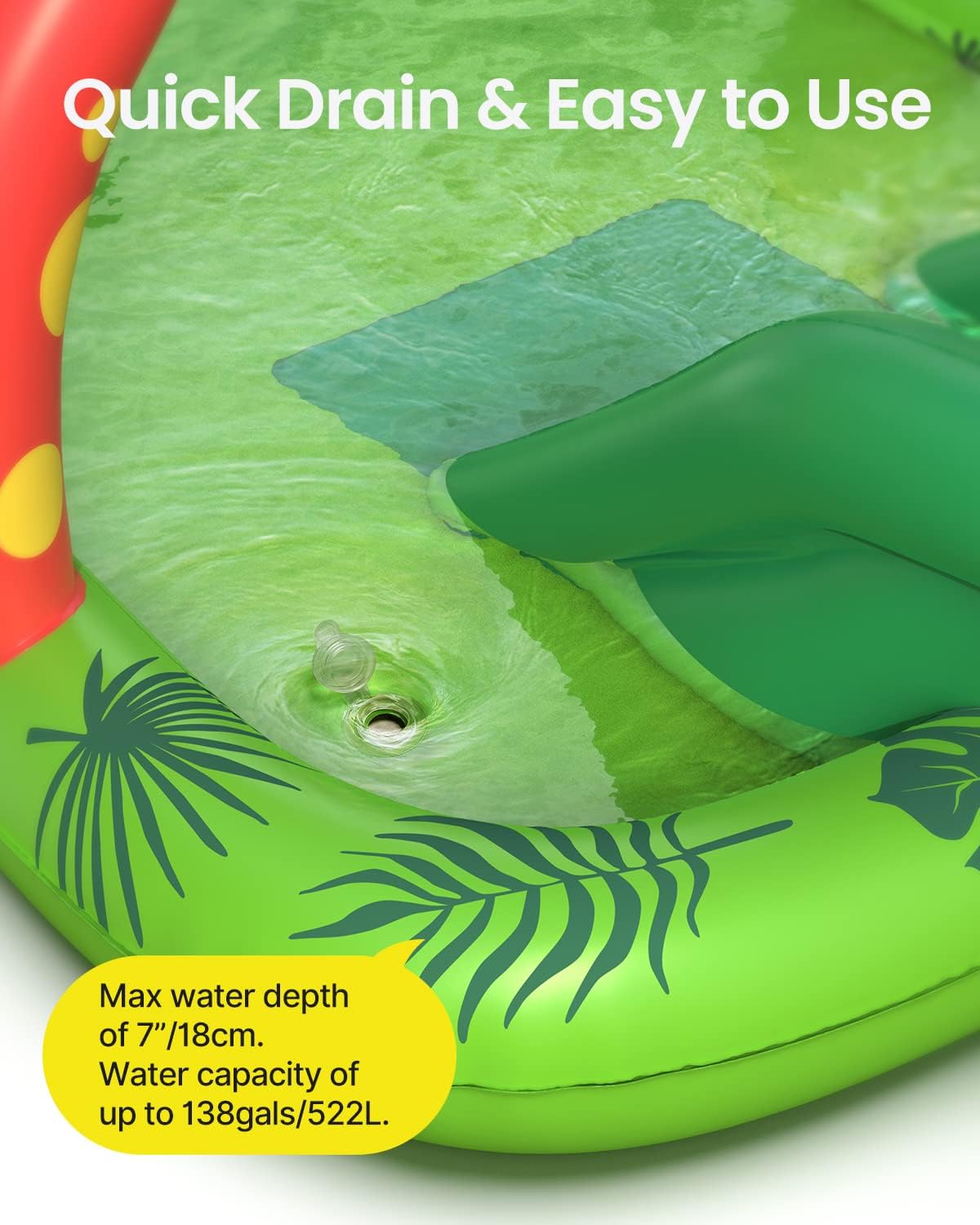 Detalle 2 de Airefina Dino Planet Inflatable Kids Pool with Water Slide