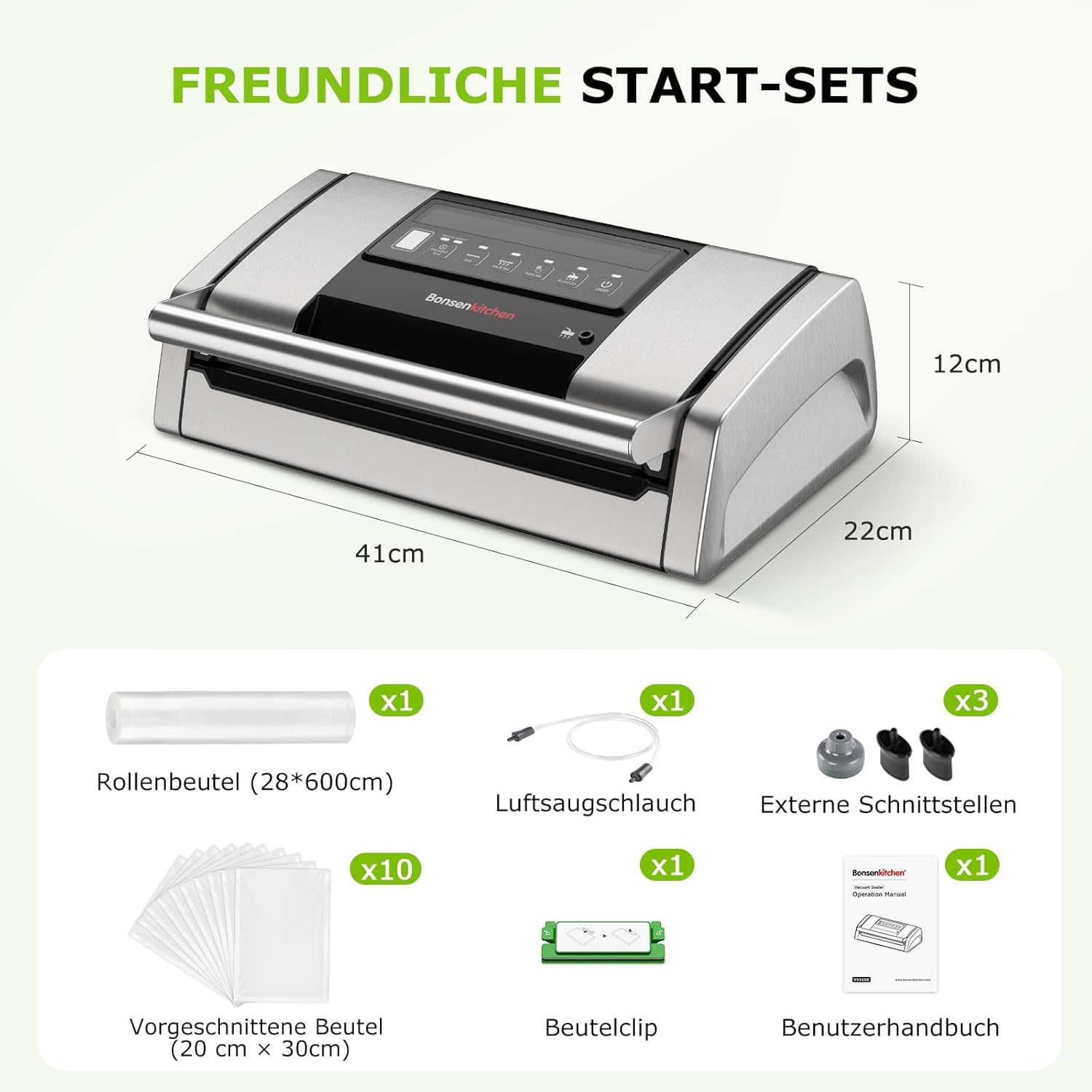 Thumbnail 6 de Bonsenkitchen Vakuumiergerät 15 L/min für Sous-Vide