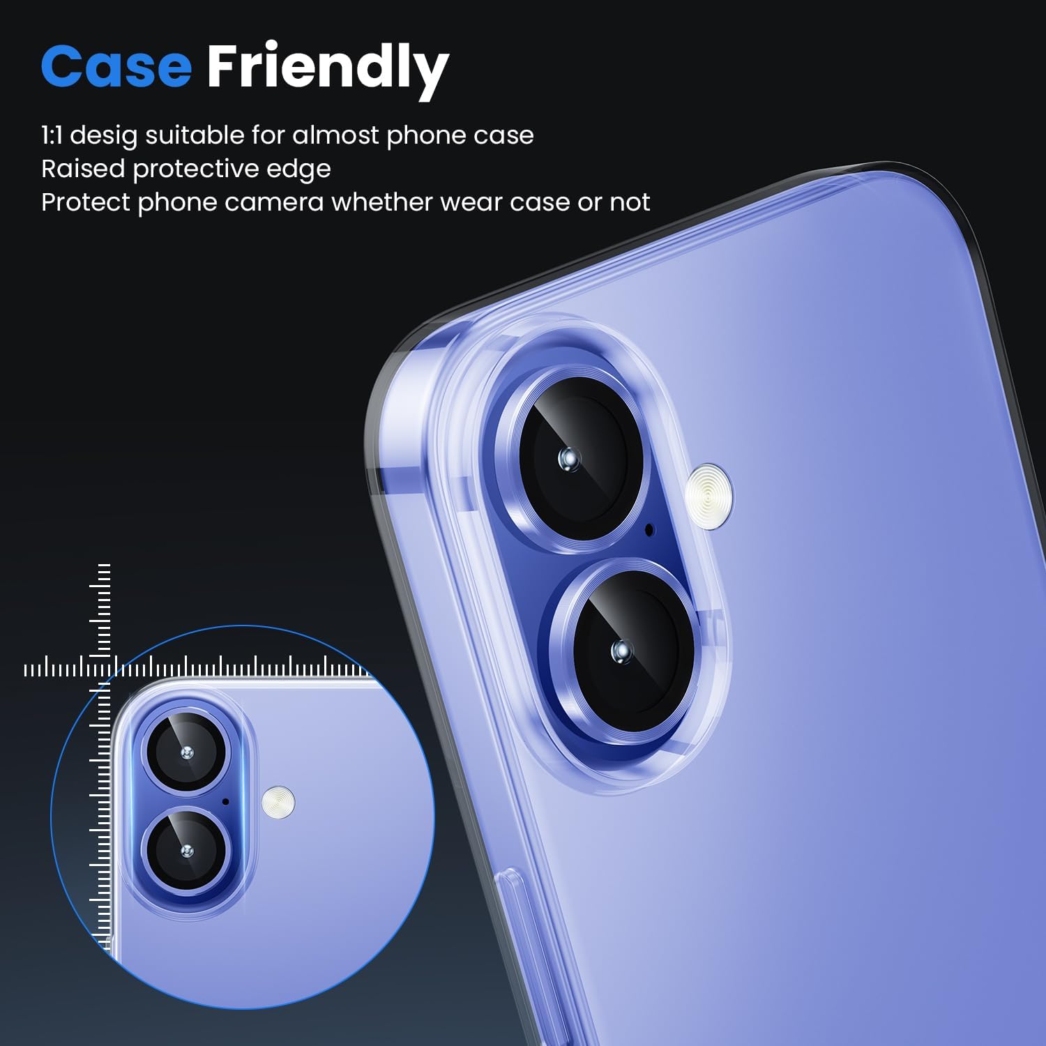 Detalle de iPhone 17 camera lens protector 9H