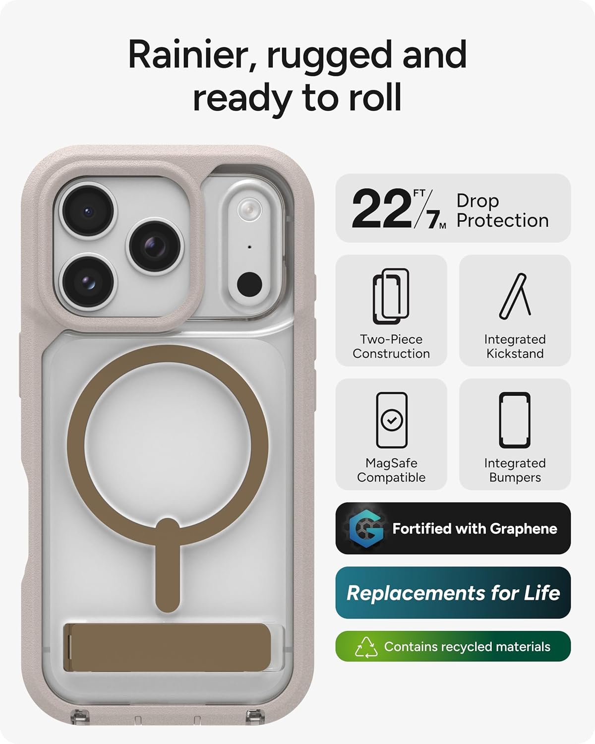 Thumbnail 1 de ZAGG Rainier Case for iPhone 17 Pro, 7m drop