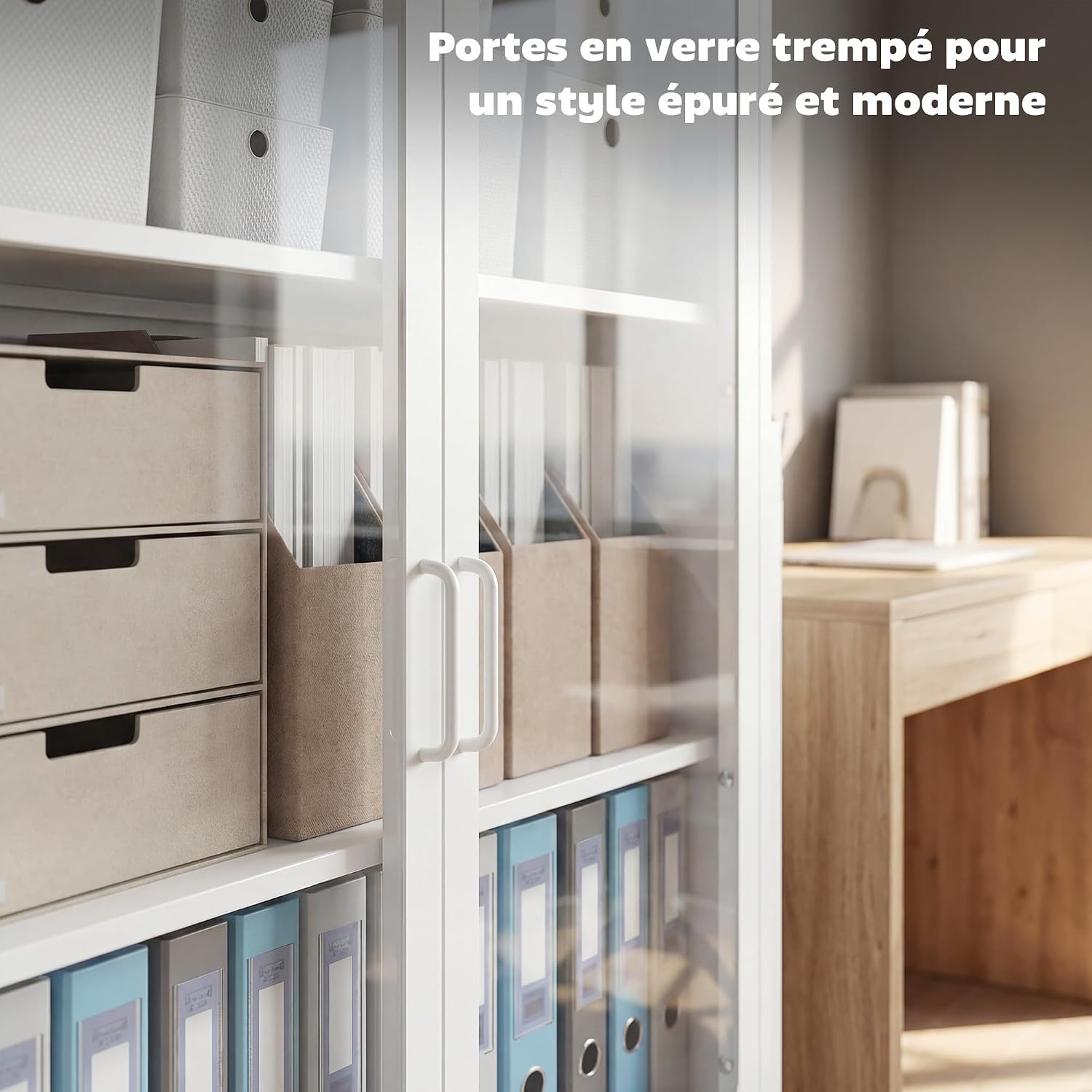 Detalle 2 de HOMCOM Armoire de Bureau en Acier 80x40x110 cm