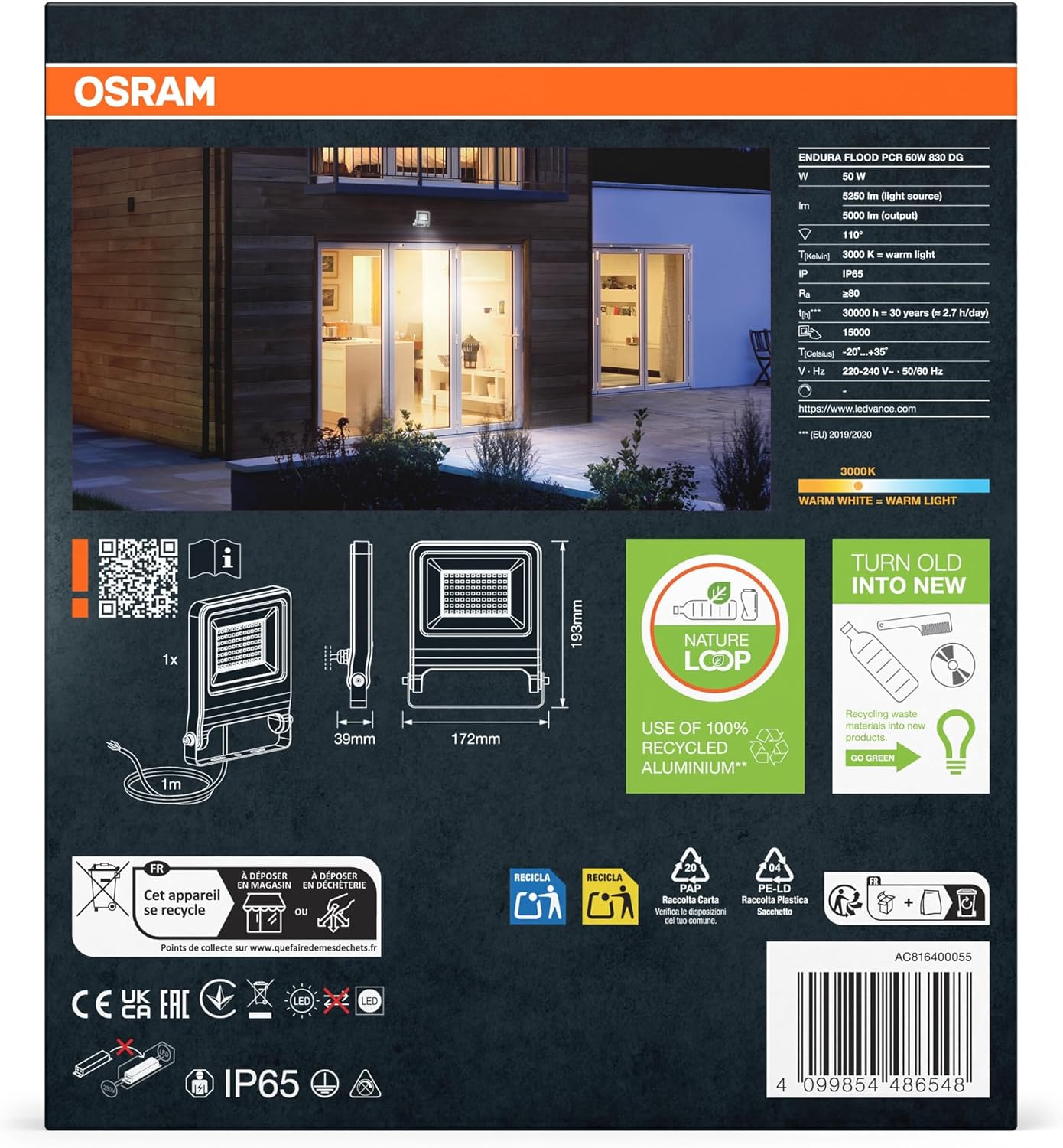 Detalle 2 de OSRAM ENDURA FLOOD PC 50W proiettore LED