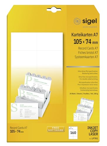 Thumbnail 1 de SIGEL Lp701 160 fiches Bristol 📄