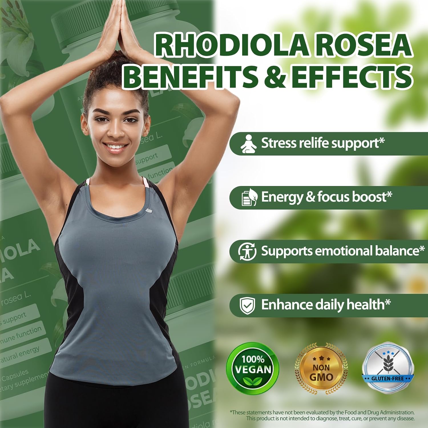 Detalle 2 de Rhodiola Rosea Supplement, Organic Capsules