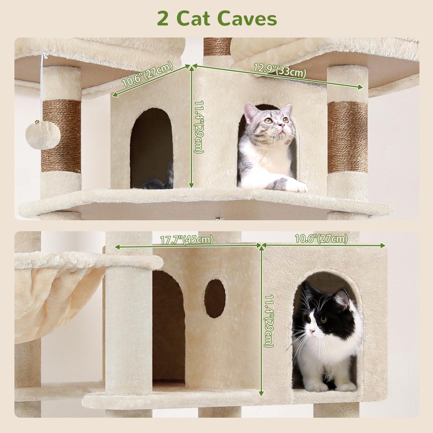 Detalle de Globlazer F82 82-inch Cat Tree with Sisal Posts, Condos and Perches