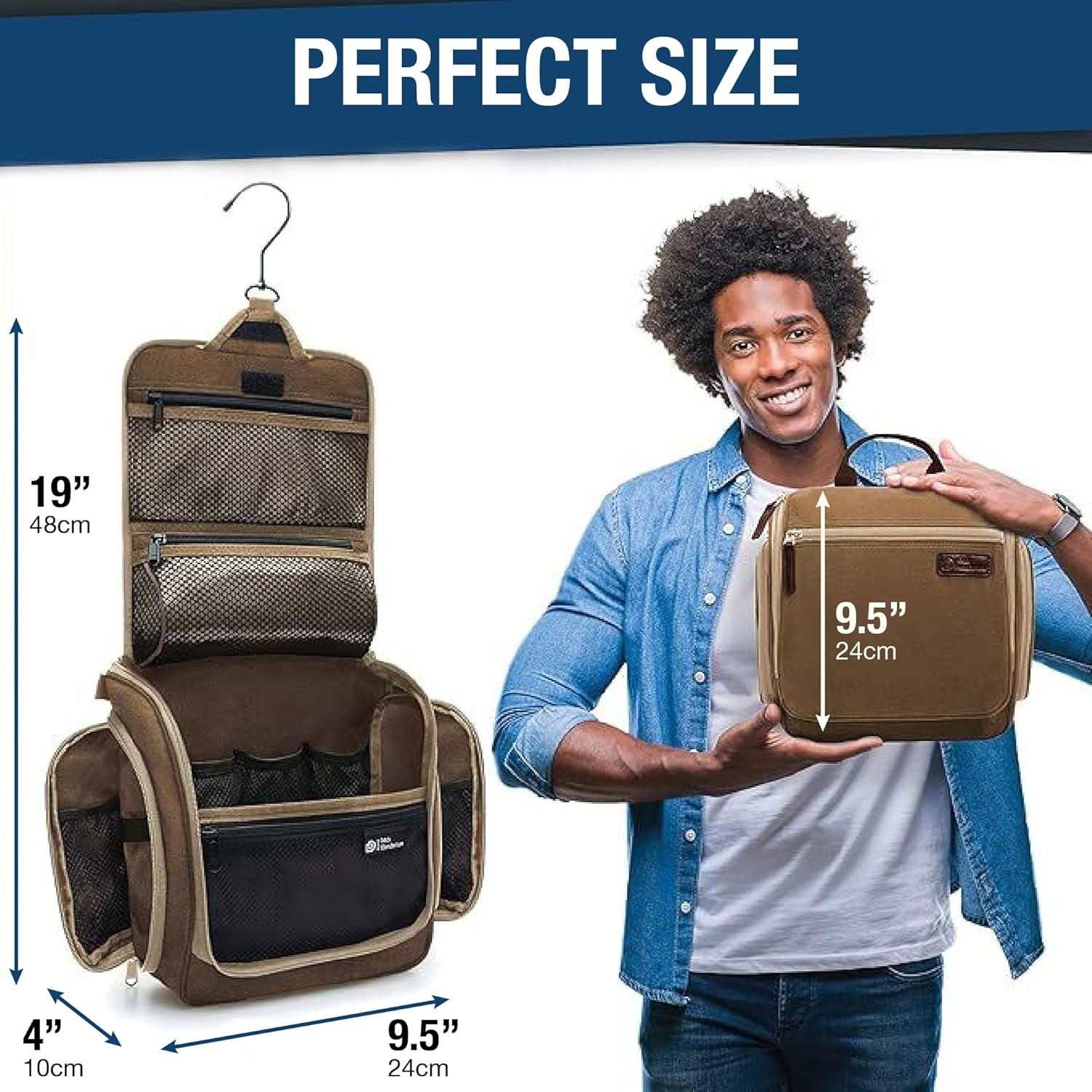 Thumbnail 1 de D&D Hanging Travel Toiletry Bag for Men and Women – Large, Water-Resistant with 10 Compartments and YKK Zippers
