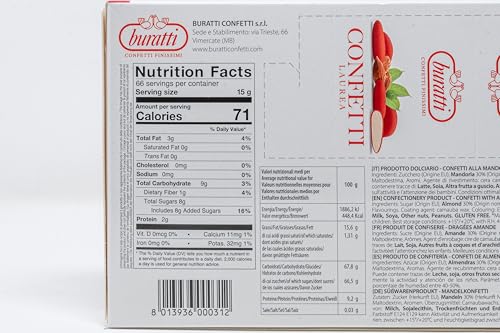 Detalle de Buratti Confetti alla Mandorla Colore Rosso – 1 kg