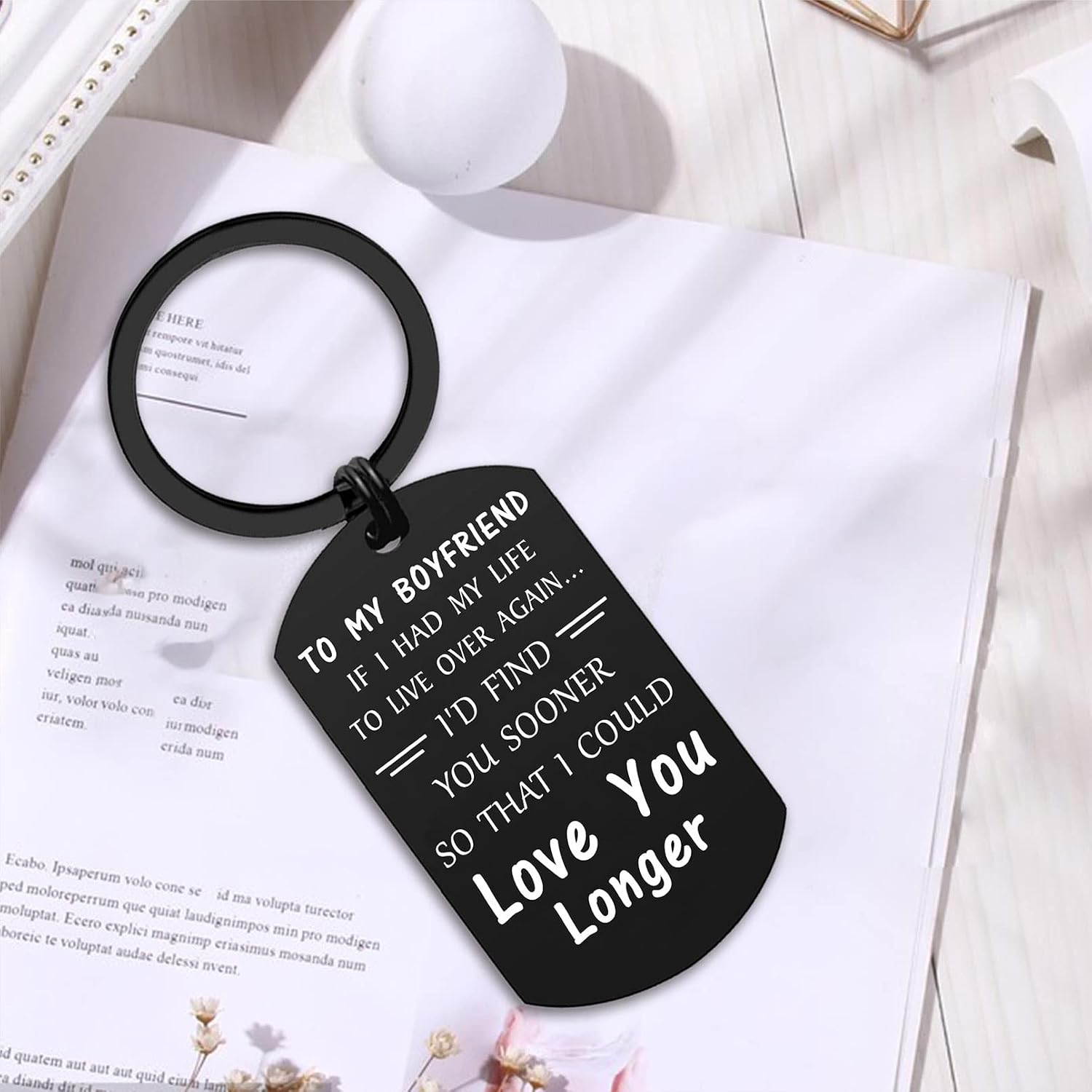 Thumbnail 4 de ENGZHI stainless steel “drive safe” boyfriend keyring – engraved love message gift