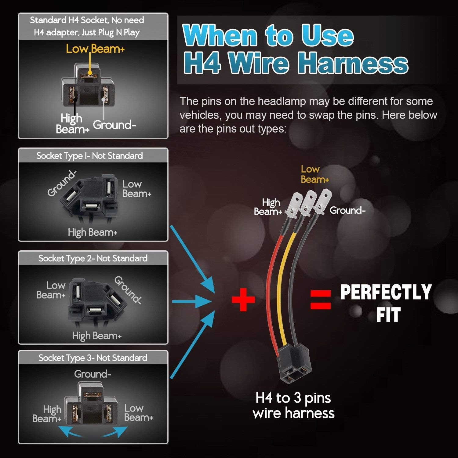 Thumbnail 6 de Partsam H6054 7x6 LED Headlights 5600 lm High beam