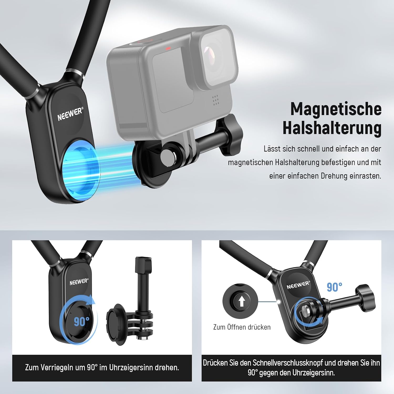 Detalle de NEEWER magnetische Hals-Halterung mit Pocket 3 Käfig für POV-Aufnahmen (GP39)
