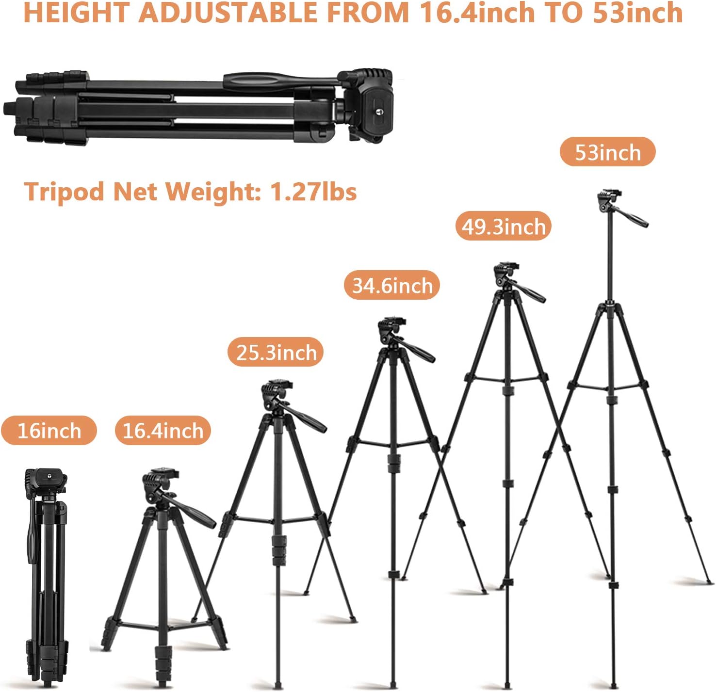 Detalle de Everesta iPhone tripod 54 inch