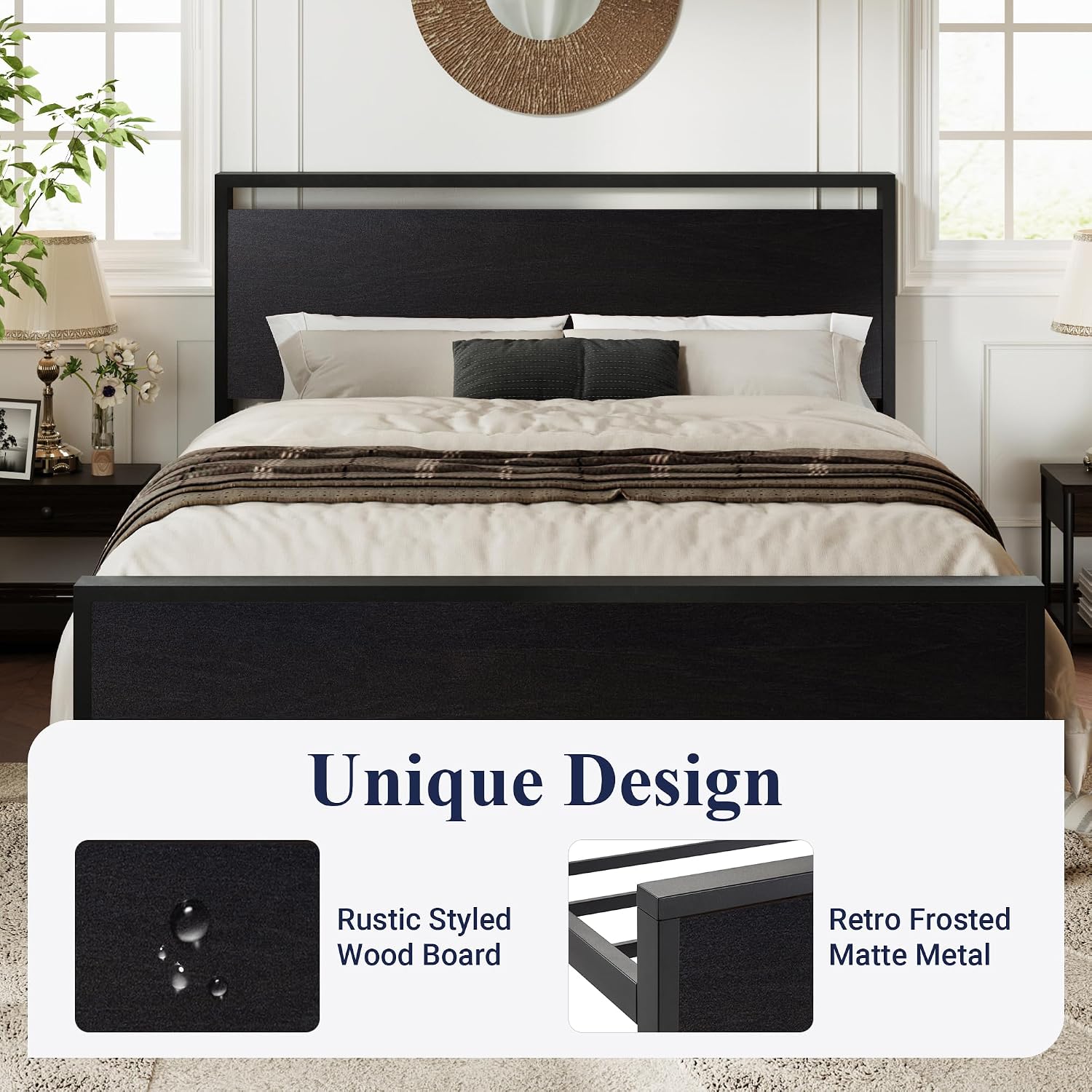Detalle 2 de Allewie Full Size Bed Frame