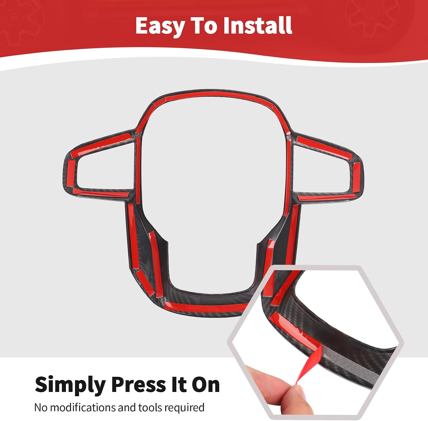 Detalle 1 de JOSHELA Steering Wheel Trim Cover, ABS Plastic