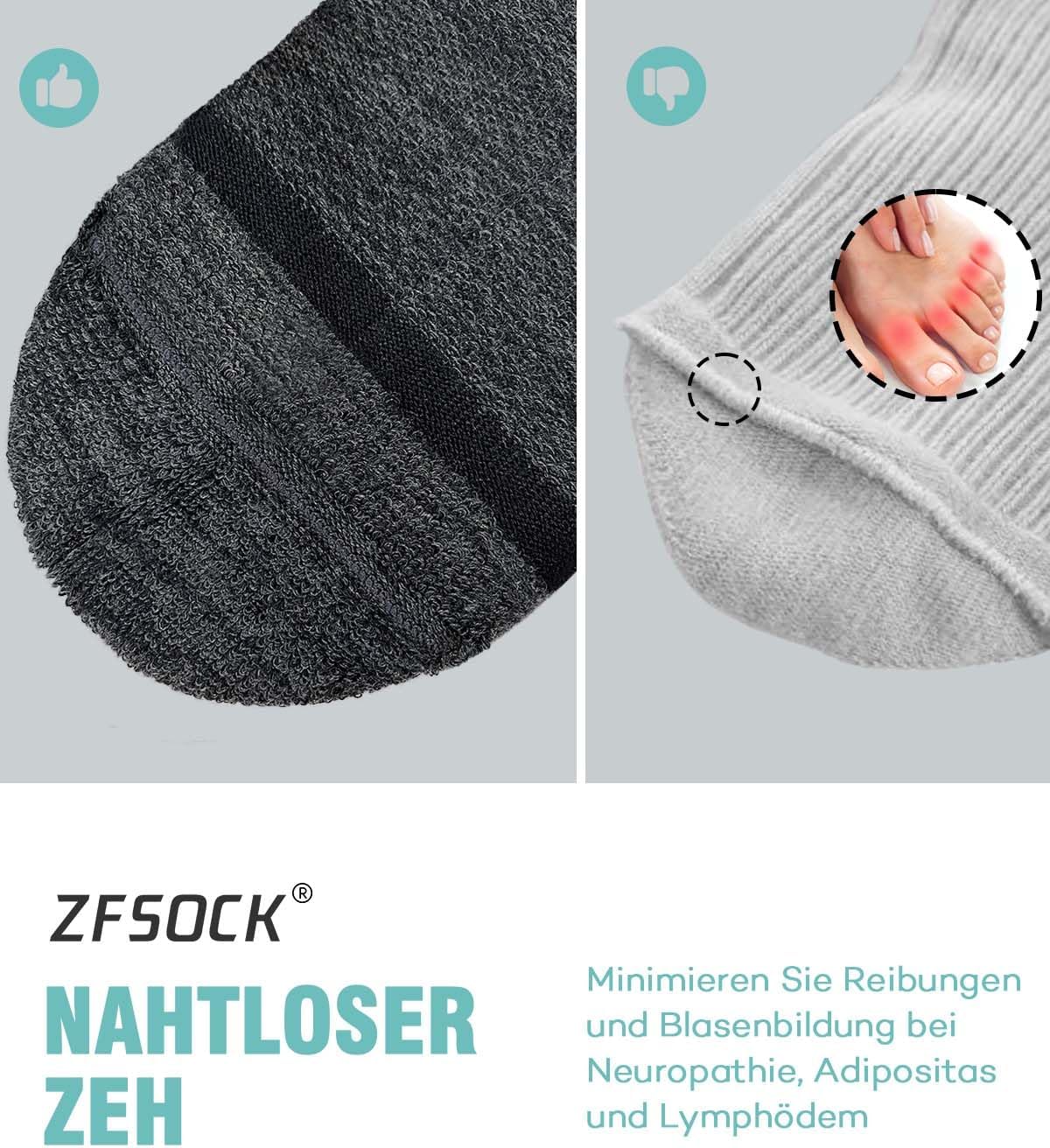 Thumbnail 2 de ZFSOCK ZFW7191 Diabetic Bamboo Socks, Seamless for Swollen Feet