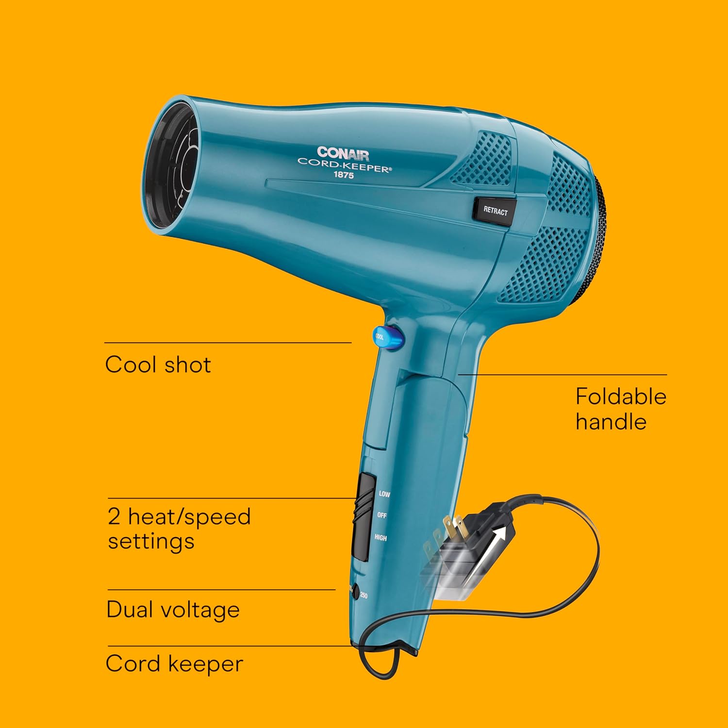 Detalle 2 de Conair Cord-Keeper Travel Dryer 1875W