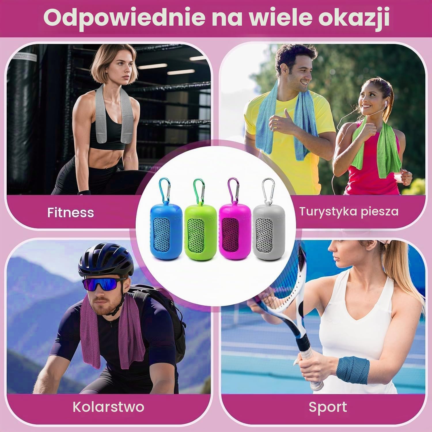 Thumbnail 6 de TRUEIN Ct-100x30-4pk – zestaw 4 ręczników chłodzących z mikrofibry